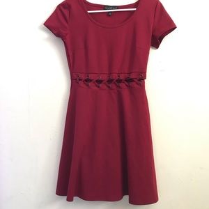 Maroon stitched dress